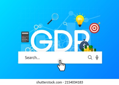 Vector illustration for gross domestic product rate, global economy, national budget.Business vector icon. Flat vector. Arrow icon