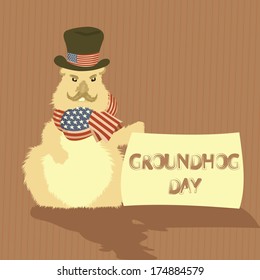 Vector illustration of Groundhog Day