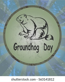 vector illustration Groundhog . Groundhog Day