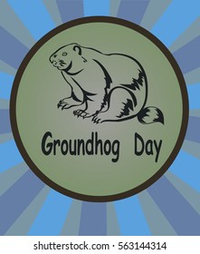 vector illustration Groundhog . Groundhog Day