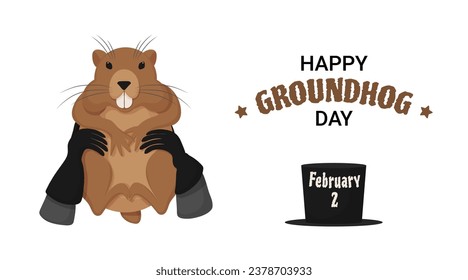 Vector illustration for a groundhog day, banner, poster