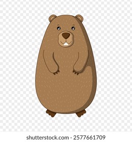 Vector illustration of Groundhog on transparent background