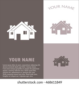 Vector illustration with group of cottages.