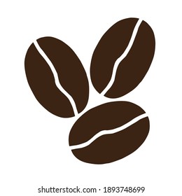 Vector illustration with a group of dark coffee beans