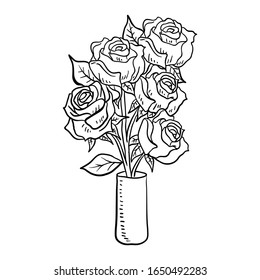 Vector Illustration Group Flower line drawing