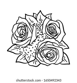 Dibujo de la línea de flor del grupo de iluminación del vector