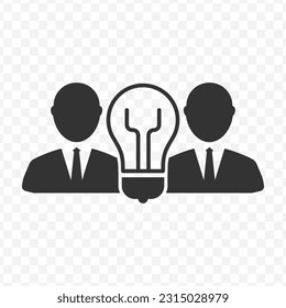 Vector illustration of group idea icon in dark color and transparent background(PNG).
