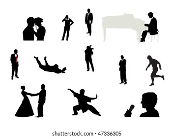 Vector illustration with the group of people