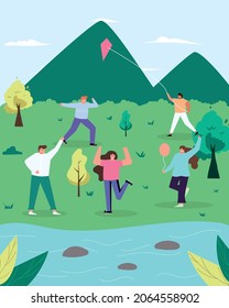 Vector illustration group of people enjoy dancing and playing with colourful background or card for holiday, festival,drawings of dancing cheerful people, party and event,  musicians.