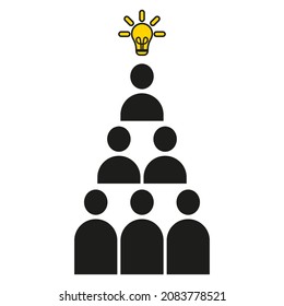 Teamleiter, Vektorsymbol. eine Gruppe von im Büro tätigen Personen