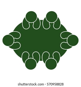 Vector Illustration of Group Person Table Icon in Green
