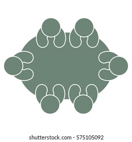 Vector Illustration of Group Person Table Icon

