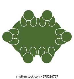 Vector Illustration of Group Person Table Icon in green
