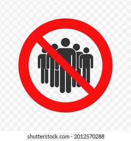 Vector illustration of group prohibited icon in dark color and transparent background(png)