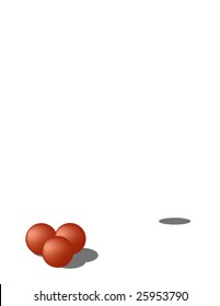 vector illustration of group of red balls aiming on white background