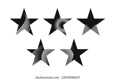 Vector illustration of a group of stars isolated on white background for fashion, web, and emblem design