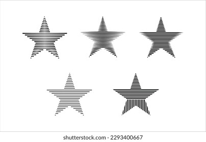 Vector illustration of a group of stars isolated on white background for fashion, web, and emblem design