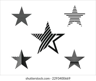 Vector illustration of a group of stars isolated on white background for fashion, web, and emblem design