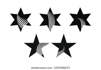 Vector illustration of a group of stars isolated on white background for fashion, web, and emblem design