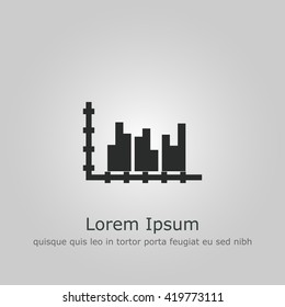 Vector illustration of group stats sign icon on grey background.