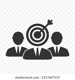 Vector illustration of group targets icon in dark color and transparent background(PNG).