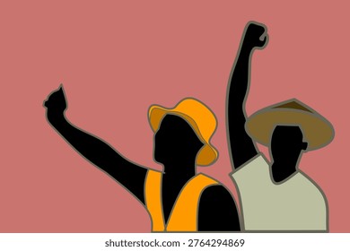 vector illustration of a group of workers demonstrating on International Labor Day