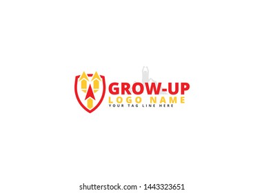 Vector illustration of grow up logo design. Isolated on white background.