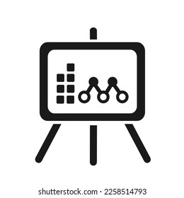 Ilustración vectorial, icono de presentación de gráfico de crecimiento. Diseño plano. Aislado sobre un fondo blanco.
