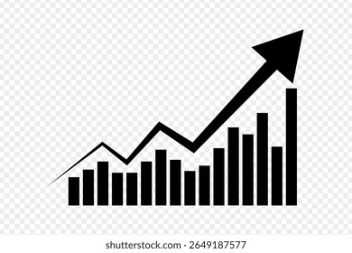 Vector illustration of Growth Graph isolated on transparent background