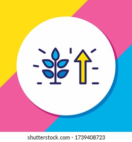 Vector Illustration der farbigen Linie des Wachstumsbildes. Ein schönes Emoji-Element kann auch als pflanzliches Icon-Element verwendet werden.