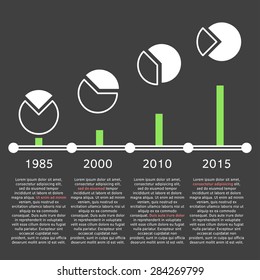 Vector illustration of growth template timeline infographics. Easy to edit, clear and simple.