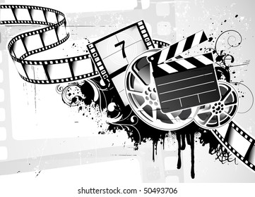 Vector illustration of grunge abstract  Background with Design element for movie film theme design