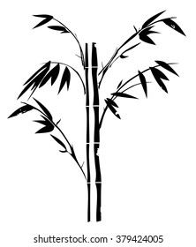 vector illustration of a grunge bamboo silhouette 