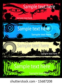 vector illustration of grunge banners