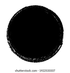 Vector illustration of grunge black circle on white background