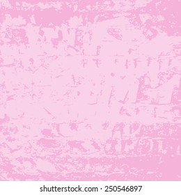 Vector illustration of grunge brick wall background. Pink.