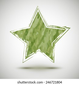 Vector illustration with grunge camouflage star. Elements for your design