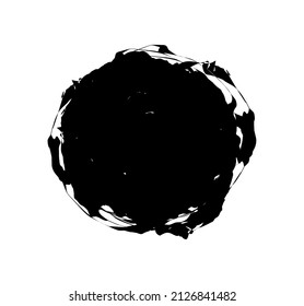 vector illustration of grunge circle brush on white background