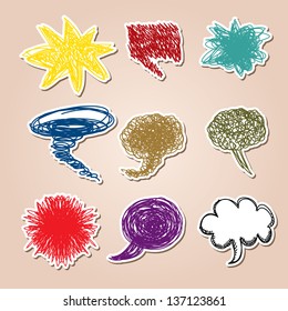 Vector illustration of grunge clouds.