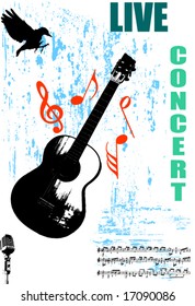 Vector illustration of grunge concert poster