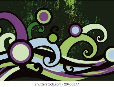 Vector illustration of grunge dance party invitation abstract background