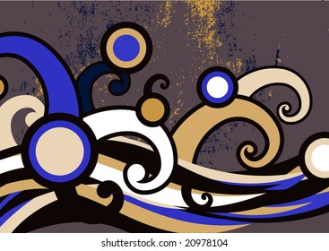 Vector illustration of grunge dance party invitation abstract background
