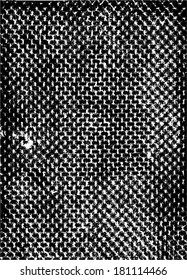 Vector illustration of grunge distressed pattern background. Black and white frottage.