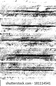 Vector illustration of grunge distressed pattern background. Black and white frottage.