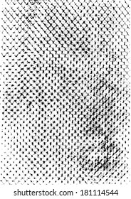 Vector illustration of grunge distressed pattern background. Black and white frottage.