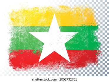 Bandera ondulada De La Ilustración Del Vector De Myanmar