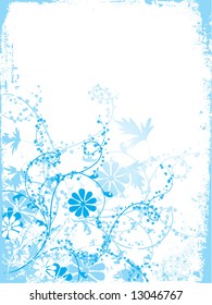 vector illustration of grunge floral background