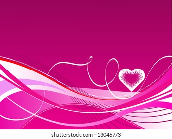 vector illustration of grunge floral background with hearts