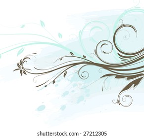 Vector illustration of Grunge Floral Background