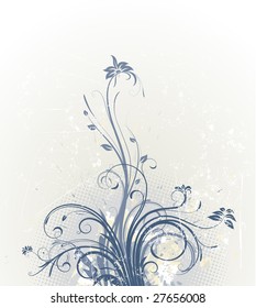 Vector illustration of Grunge Floral Background